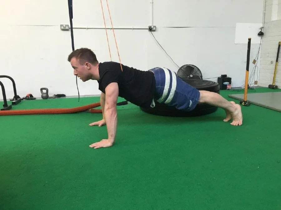 Resistance Band Push-Ups 1 of 2