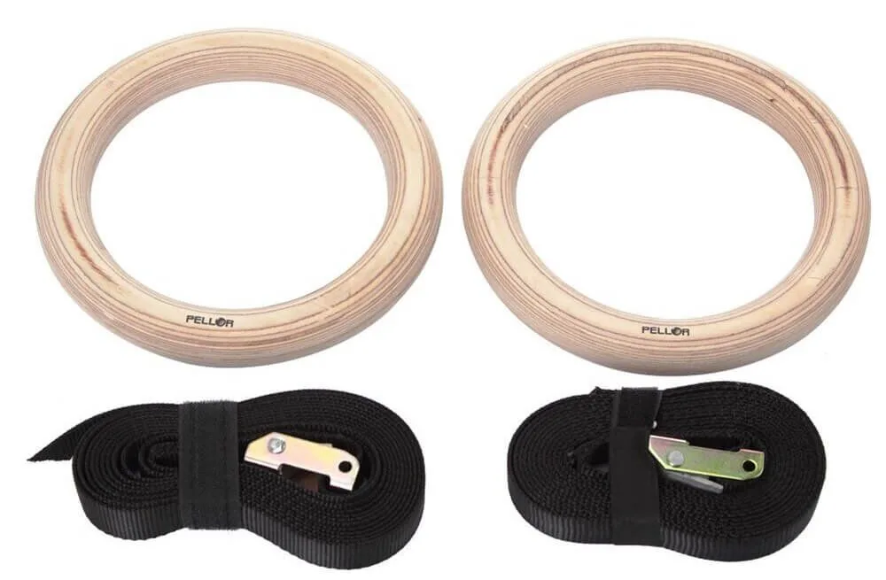 #1 PELLOR Olympic Gymnastic Rings Wooden Gym Rings