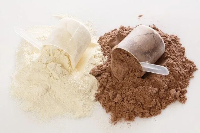 Vanilla and chocolate whey powder
